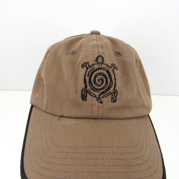 GAIA gaiasport.com Embroidered Sea Turtle Logo Men Brown Adj Strap Back Cap Hat - Picture 1 of 8
